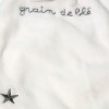 Lapin GRAIN DE BLE doudou plat blanc et gris