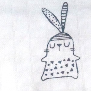 Lange DPAM Du Pareil Au Même doudou blanc dessin lapin