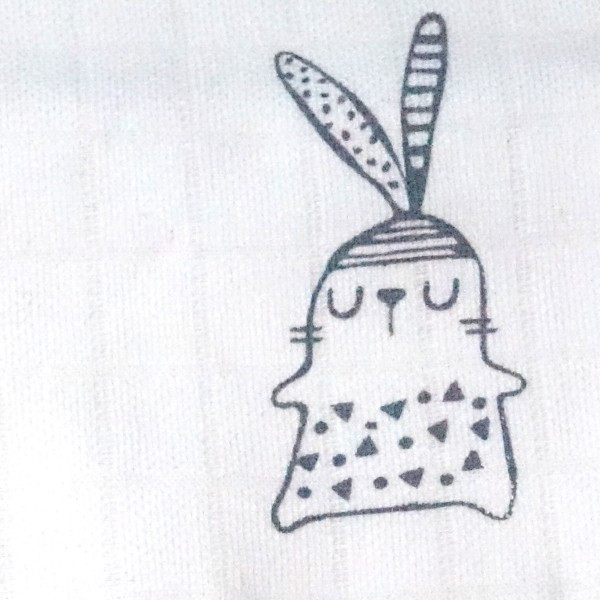 Lange DPAM Du Pareil Au Même doudou blanc dessin lapin
