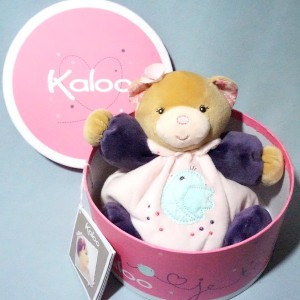 Ours KALOO doudou boule Petite Rose