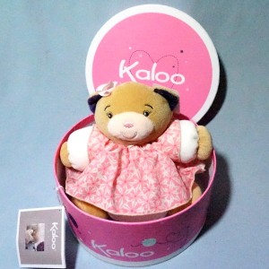 Ours KALOO doudou boule Petite Rose robe