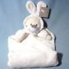 Couverture GEMO doudou ours lapin blanc