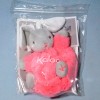 Lapin KALOO doudou boule Néon Plume rose PM