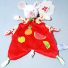 Souris NICOTOY doudou plat rouge fruits