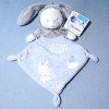Lapin MOTS D'ENFANTS doudou plat bleu luminescent