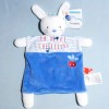 Lapin MOTS D'ENFANTS doudou plat bleu La Petite Cueillette
