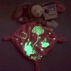 Lapin MOTS D'ENFANTS doudou plat rose phosphorescent