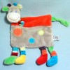 Girafe MOTS D'ENFANTS doudou plat beige orange ronds
