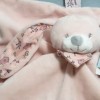 Lapin BOUT'CHOU (Monoprix) doudou carré plat rose My Little Bird