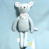 Chat BOUT'CHOU (Monoprix) doudou gris bleu foulard