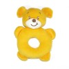 Chien BLEDINA doudou hochet anneau jaune