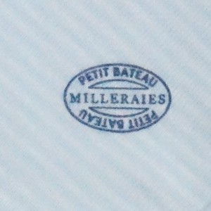 Lapin PETIT BATEAU carré plat milleraies bleu et blanc