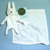 Lapin BOUT'CHOU (Monoprix) doudou lange carré plat blanc