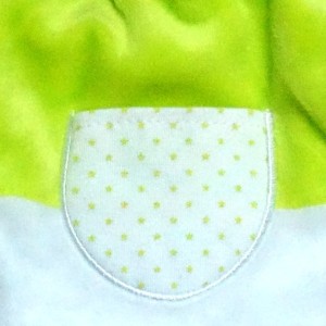 Lapin GRAIN DE BLE doudou plat vert et blanc