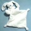 Lapin VERTBAUDET peluche blanche avec doudou plat