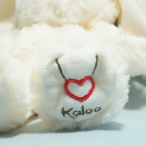 Lapin KALOO doudou blanc crème "Rouge Kaloo" PM 22 cm