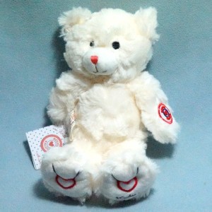 Ours KALOO doudou blanc crème "Rouge Kaloo" PM 22 cm