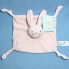 Lapin BOUT'CHOU (Monoprix) doudou carré plat rose étoiles