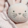 Lapin BOUT'CHOU (Monoprix) doudou carré plat rose étoiles