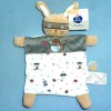 Lapin MOTS D'ENFANTS doudou plat masqué gris et blanc gland