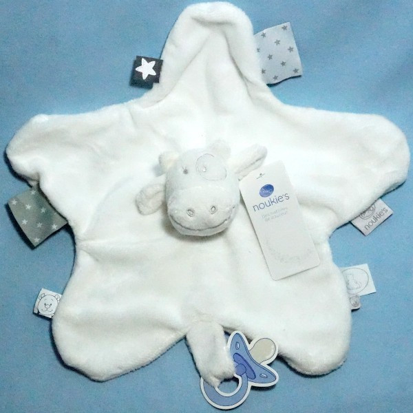Vache NOUKIES doudou plat Lola blanc