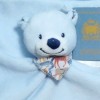 Ours BOUT'CHOU Monoprix doudou carré plat bleu "My Savage Friends"