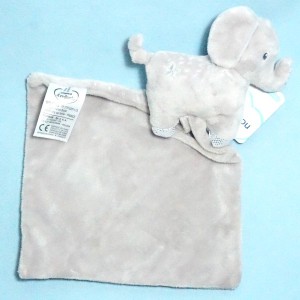 Eléphant MOTS D'ENFANTS doudou gris