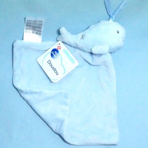 Baleine MOTS D'ENFANTS doudou bleu