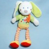 Lapin MOTS D'ENFANTS doudou blanc et vert