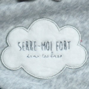 Lapin MOTS D'ENFANTS doudou plat Serre-moi fort dans tes bras