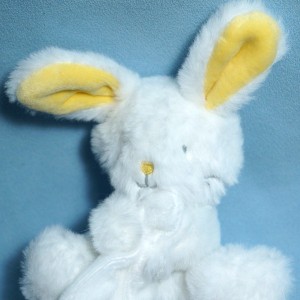 Lapin SERGENT MAJOR doudou plat blanc