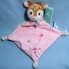Biche TEX Carrefour doudou plat rose coccinelle papillon