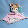 Biche TEX Carrefour doudou plat rose coccinelle papillon