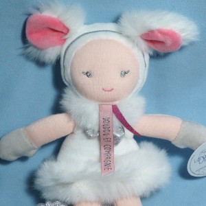Poupée DOUDOU ET COMPAGNIE "Lady" rose et blanche
