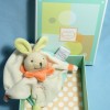 Lapin DOUDOU ET COMPAGNIE beige , orange et vert  "Les acidulés"