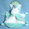 Licorne BABY NAT doudou plat blanc et bleu arc-en-ciel BN0338