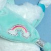 Licorne BABY NAT doudou plat blanc et bleu arc-en-ciel BN0338