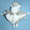 Licorne BABY NAT doudou plat blanc et beige arc-en-ciel BN0335