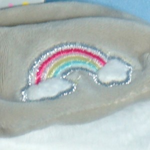 Licorne BABY NAT doudou plat blanc et beige arc-en-ciel BN0335