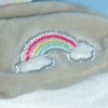 Licorne BABY NAT doudou plat blanc et beige arc-en-ciel BN0335