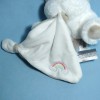Licorne BABY NAT peluche blanche doudou plat blanc arc-en-ciel