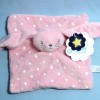 Lapin NICOTOY SIMBA doudou carré plat rose Phosphorescent