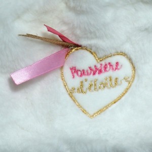 Licorne BABY NAT doudou marionnette blanc et rose Poussière d'étoile