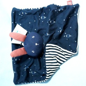 Lapin SIMBA (Kiabi) doudou bleu marine montgolfières