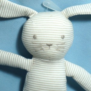 Lapin BOUT'CHOU (Monoprix) doudou rayé