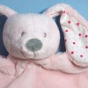 Lapin VERTBAUDET doudou plat rose