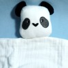 Panda VERTBAUDET doudou plat blanc et noir