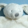 Lapin VERTBAUDET doudou plat blanc étoiles