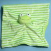 Doudou grenouille plat rayé vert