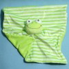 Doudou grenouille plat rayé vert